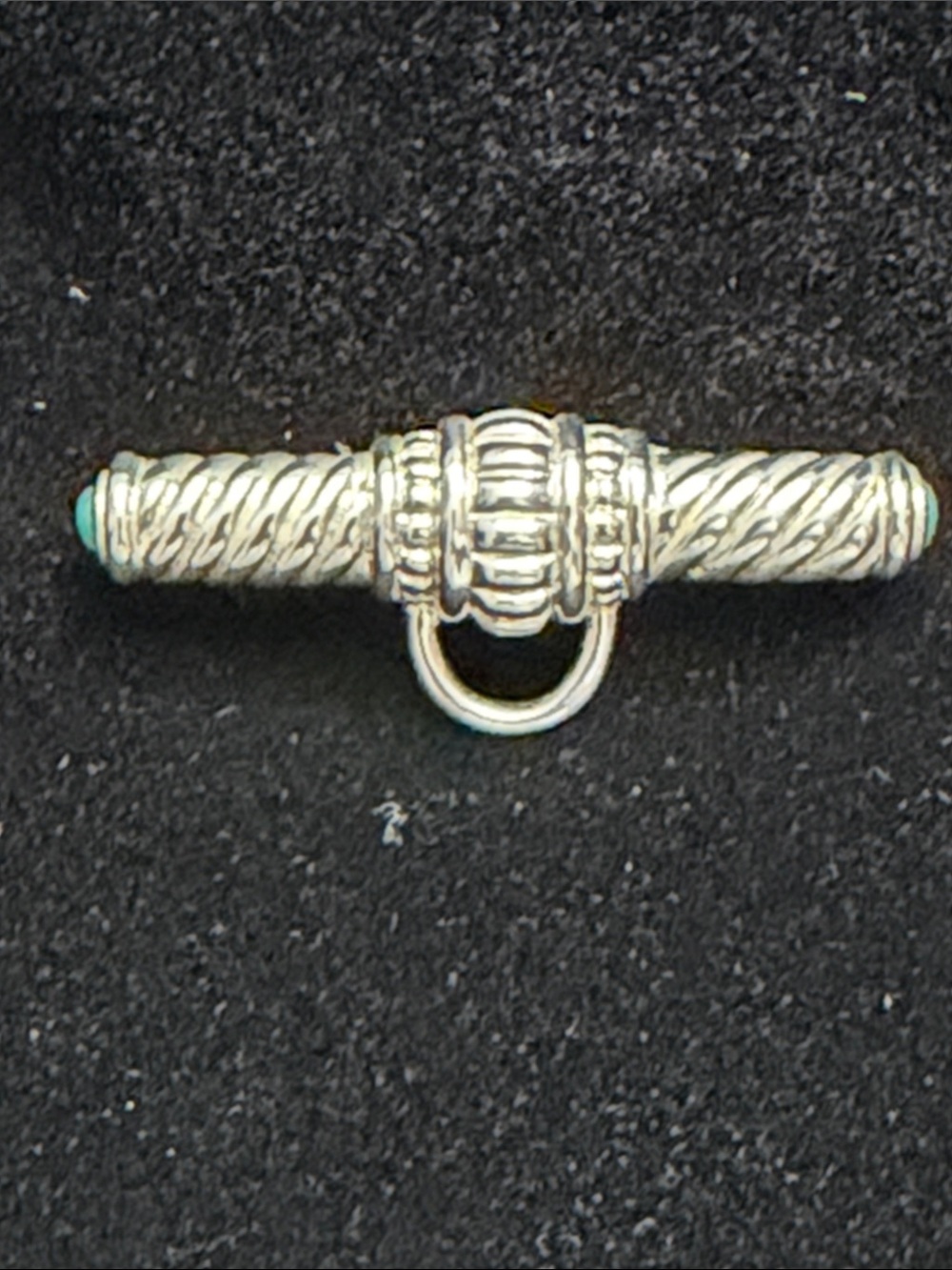 Judith Ripka Silver Ribbed Heart Toggle Brooch - Picture 5 of 9